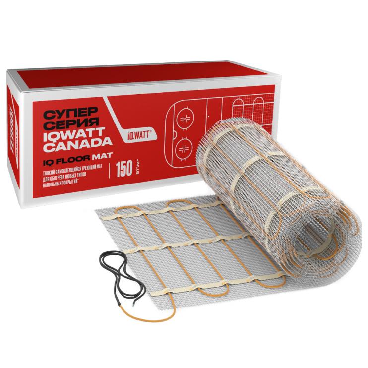 Тонкий самоклеящийся греющий мат IQ FLOOR MAT 150 Вт/м.кв - 3,0м²