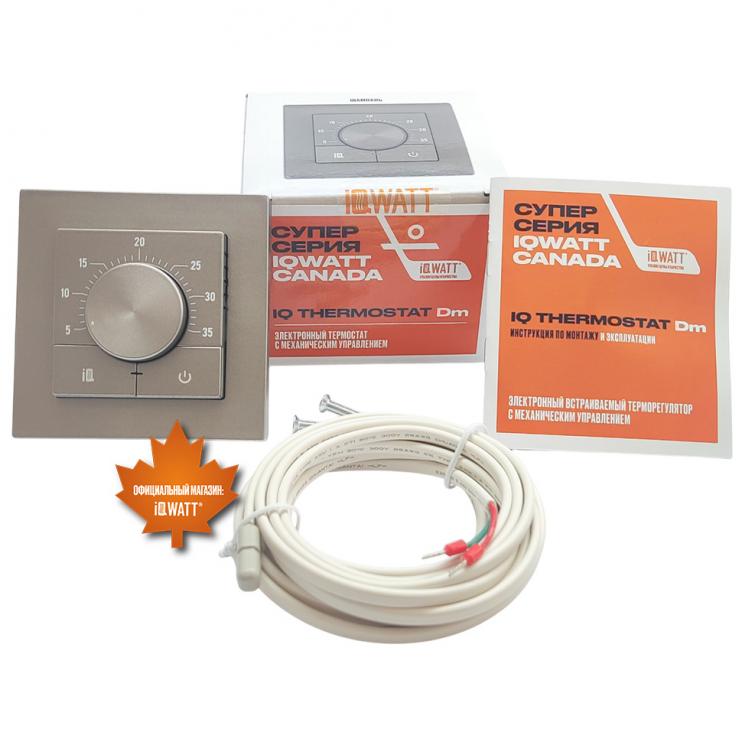 Электронный терморегулятор механическое управление IQ THERMOSTAT Dm шампань