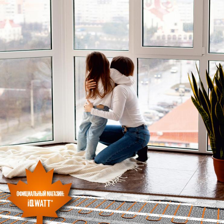 Тонкий самоклеящийся греющий мат IQ FLOOR MAT PRO 200 Вт/м.кв - 1,5 м² 